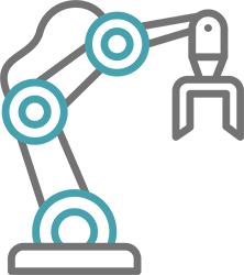 icône bras robotisé pour le marché robotique de Mtech2S.